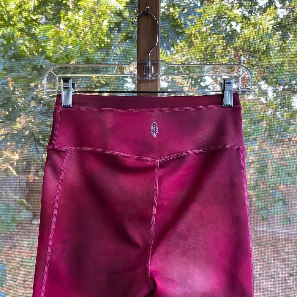 Free People Movement Beat The Heat Reversible Leggings Red Size S